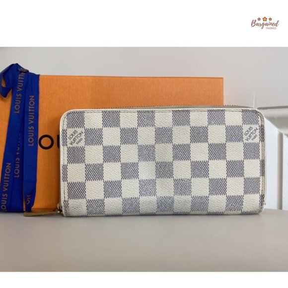 Authentic Louis Vuitton Damier Azur Canvas Leather Zippy Organizer Wallet CA3009 - Picture 4 of 14